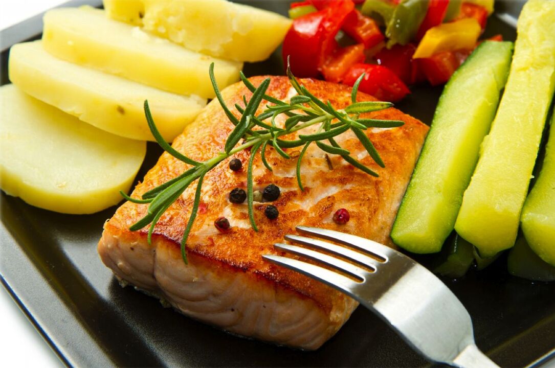 grøntsager med fisk til gastritis